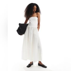 Vero Moda Bandeau Midi Dress in White